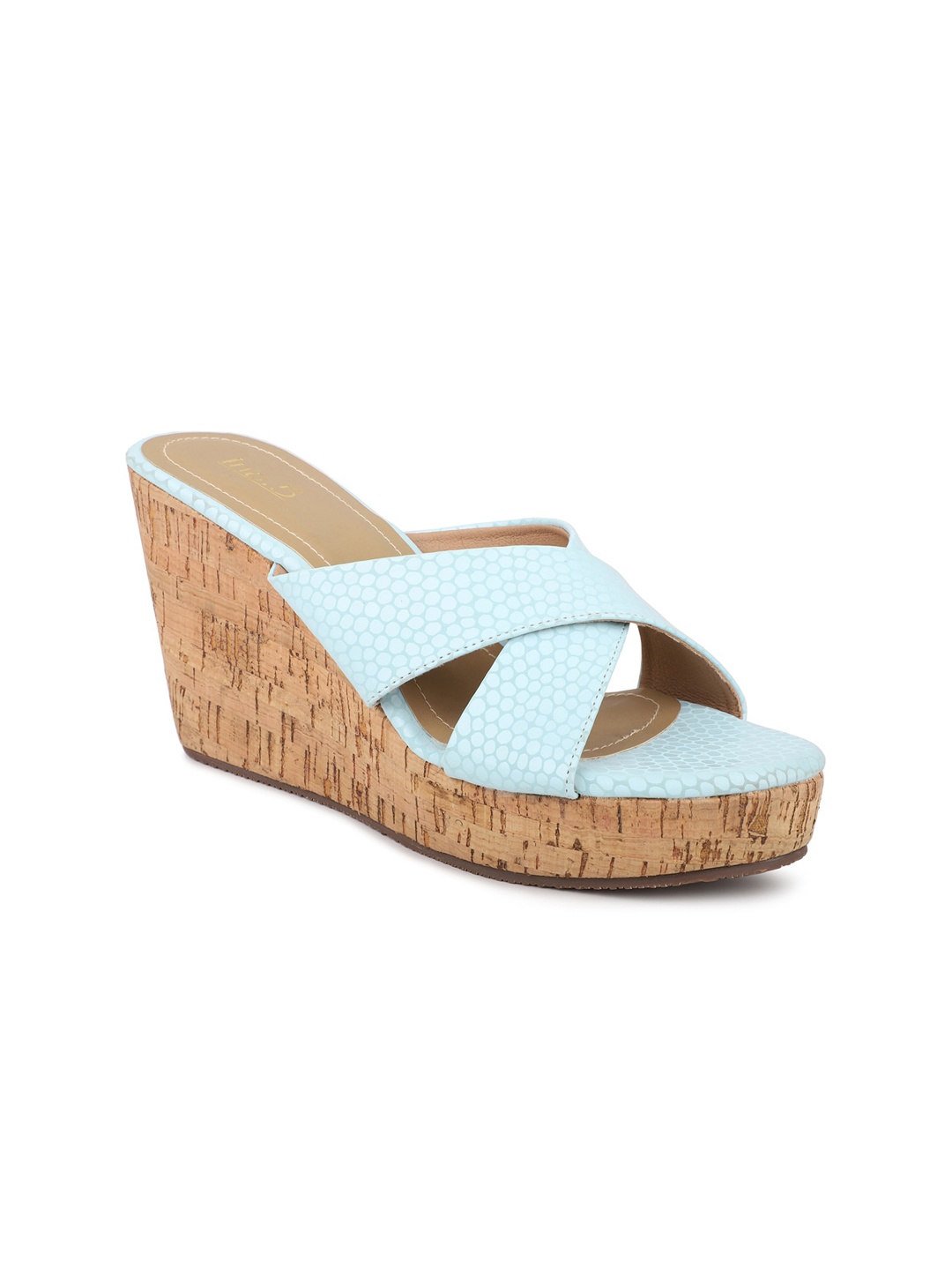 

Inc 5 Textured Cross Strap Party Wedges, Blue