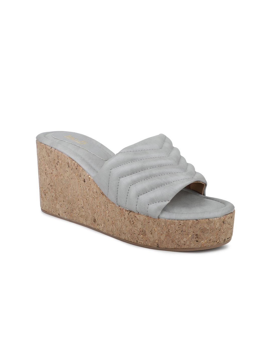 

Inc 5 Textured Open Toe Wedges, Grey