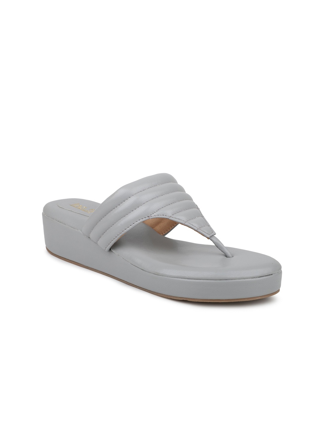 

Inc 5 Striped Open Toe Flats, Grey