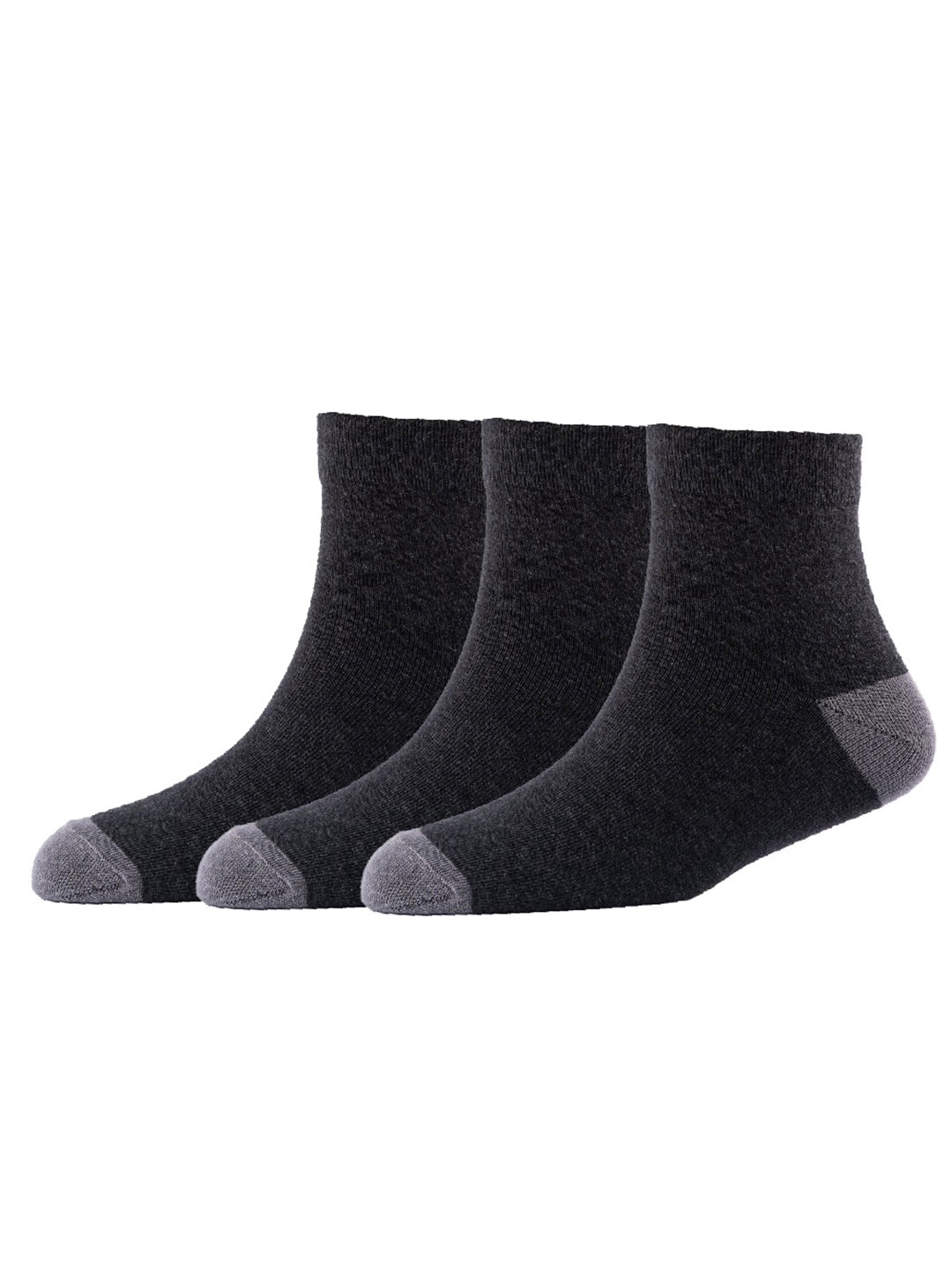 

Cotstyle Men Pack Of 3 Pure Cotton Above Ankle-Length Socks, Grey