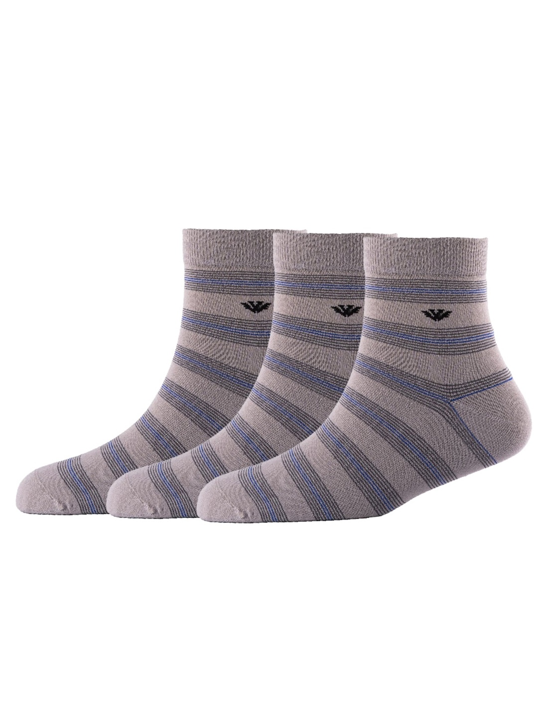 

Cotstyle Men Pack Of 3 Striped Pure Cotton Above Ankle-Length Socks, Brown