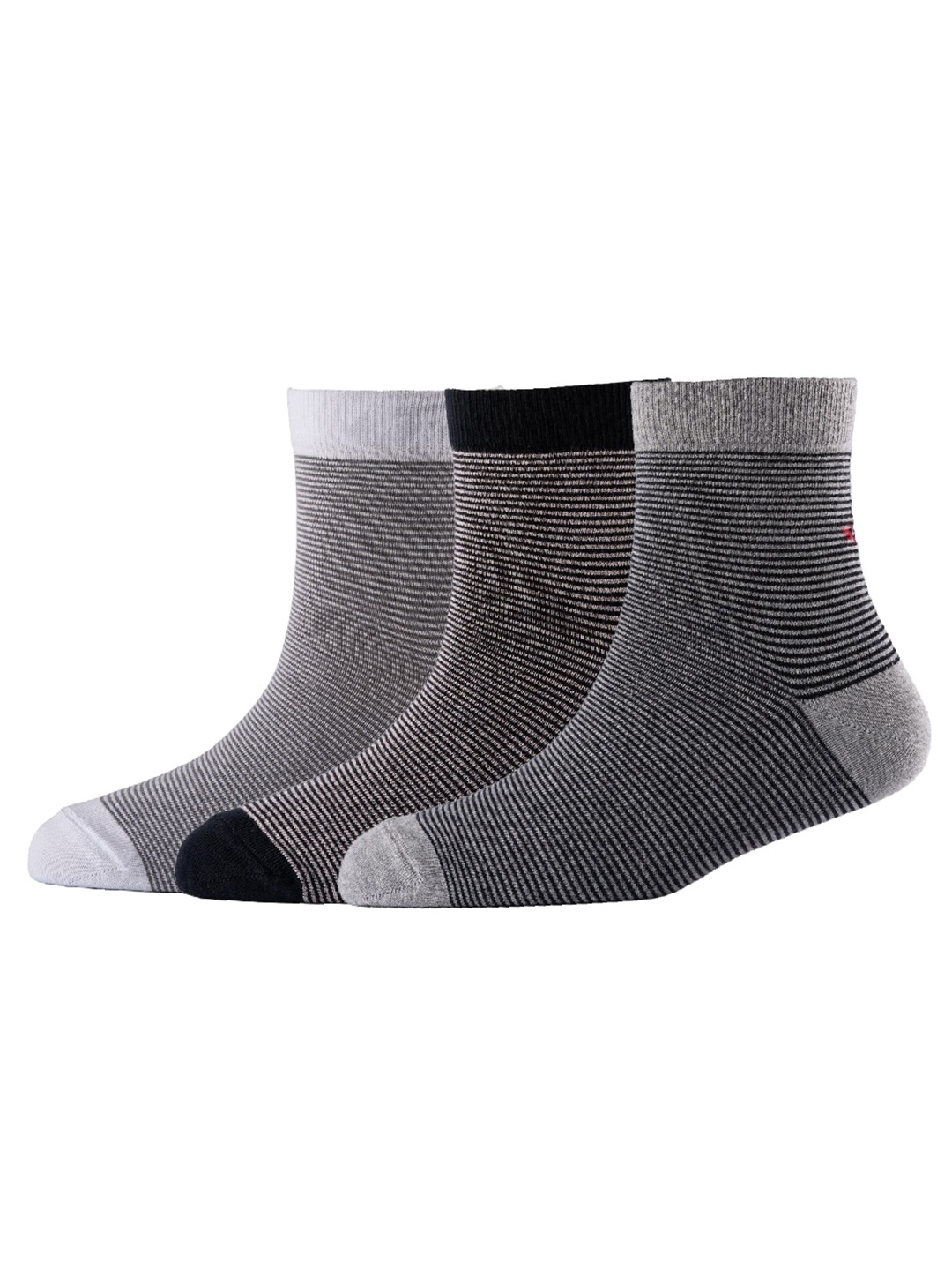 

Cotstyle Men Pack Of 3 Cotton Above Ankle-Length Socks, Grey