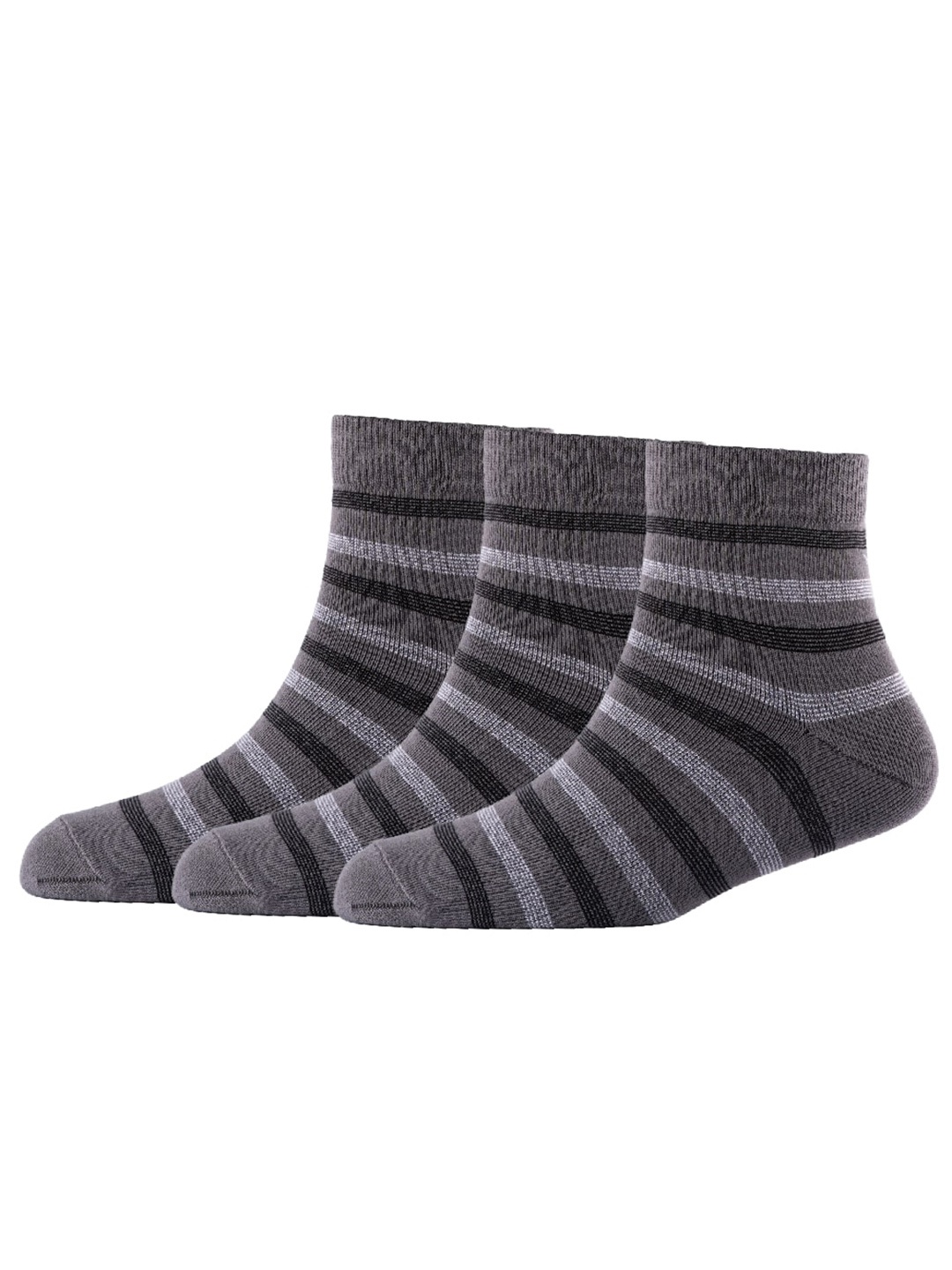 

Cotstyle Men Pack Of 3 Cotton Above Ankle-Length Socks, Grey