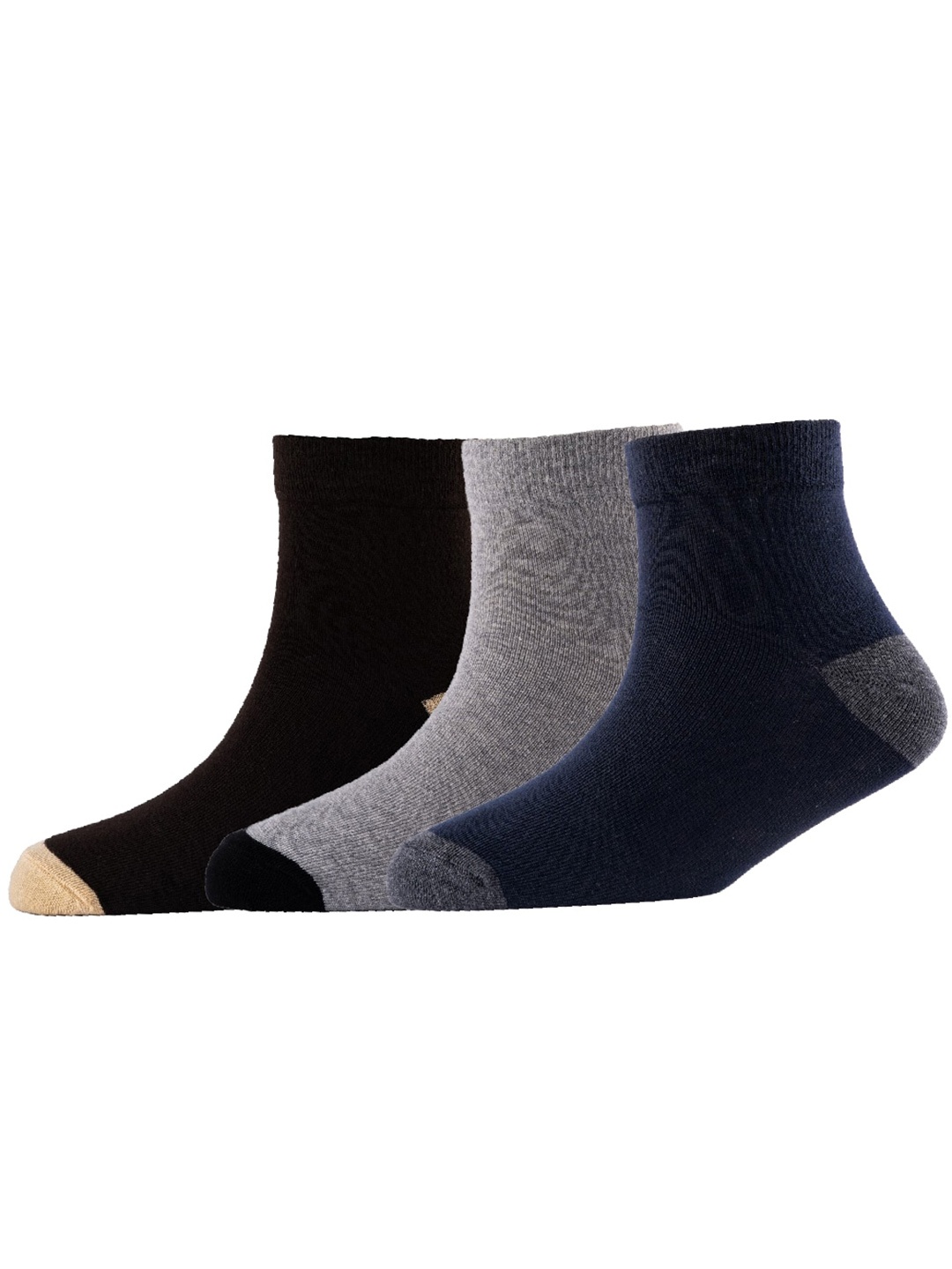 

Cotstyle Men Pack Of 3 Patterned Pure Cotton Above Ankle Length Socks, Black