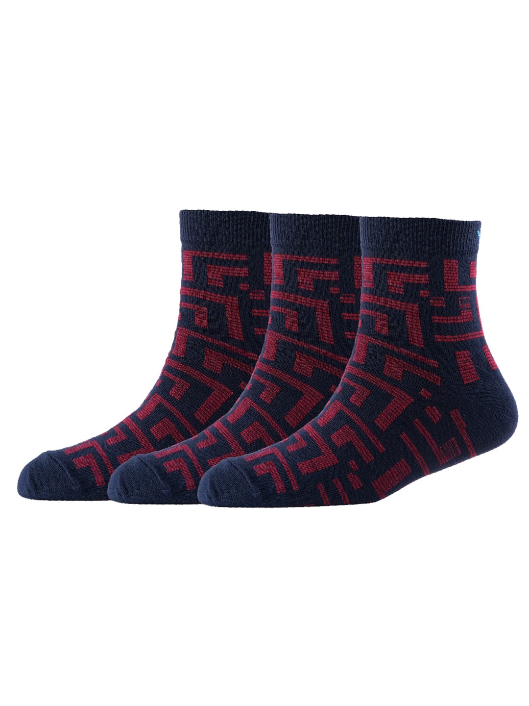 

Cotstyle Men Pack Of 3 Cotton Above Ankle-Length Socks, Blue