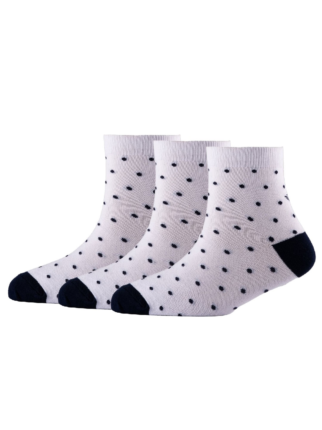 

Cotstyle Men Pack Of 3 Patterned Pure Cotton Above Ankle-Length Socks, White