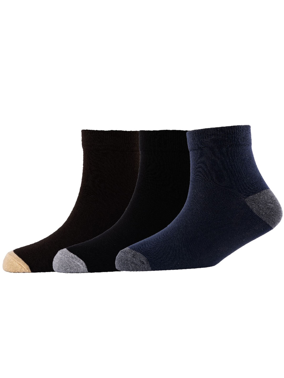 

Cotstyle Men Pack Of 3 Pure Cotton Above Ankle-Length Socks, Navy blue