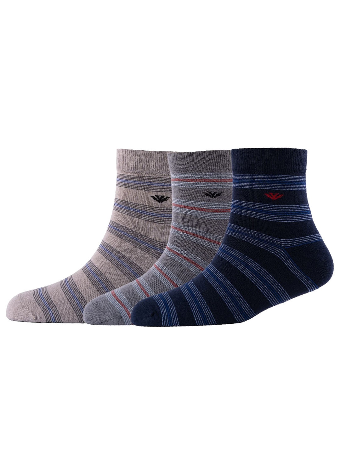 

Cotstyle Men Pack of 3 Pure Cotton Above Ankle-Length Socks, Navy blue