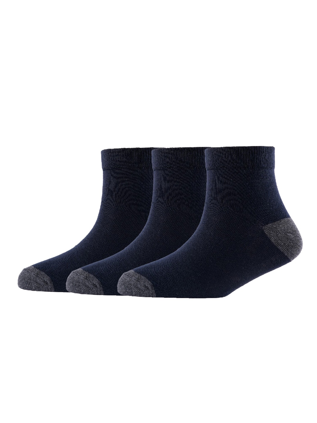 

Cotstyle Men Pack Of 3 Patterned Pure Cotton Above Ankle-Length Socks, Navy blue
