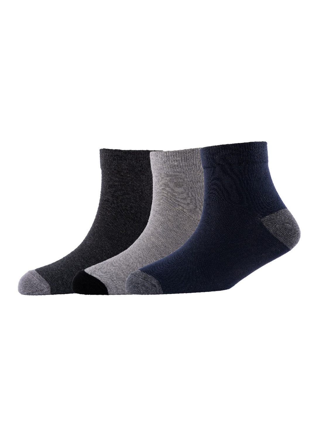 

Cotstyle Men Pack Of 3 Patterned Pure Cotton Above Ankle-Length Socks, Grey