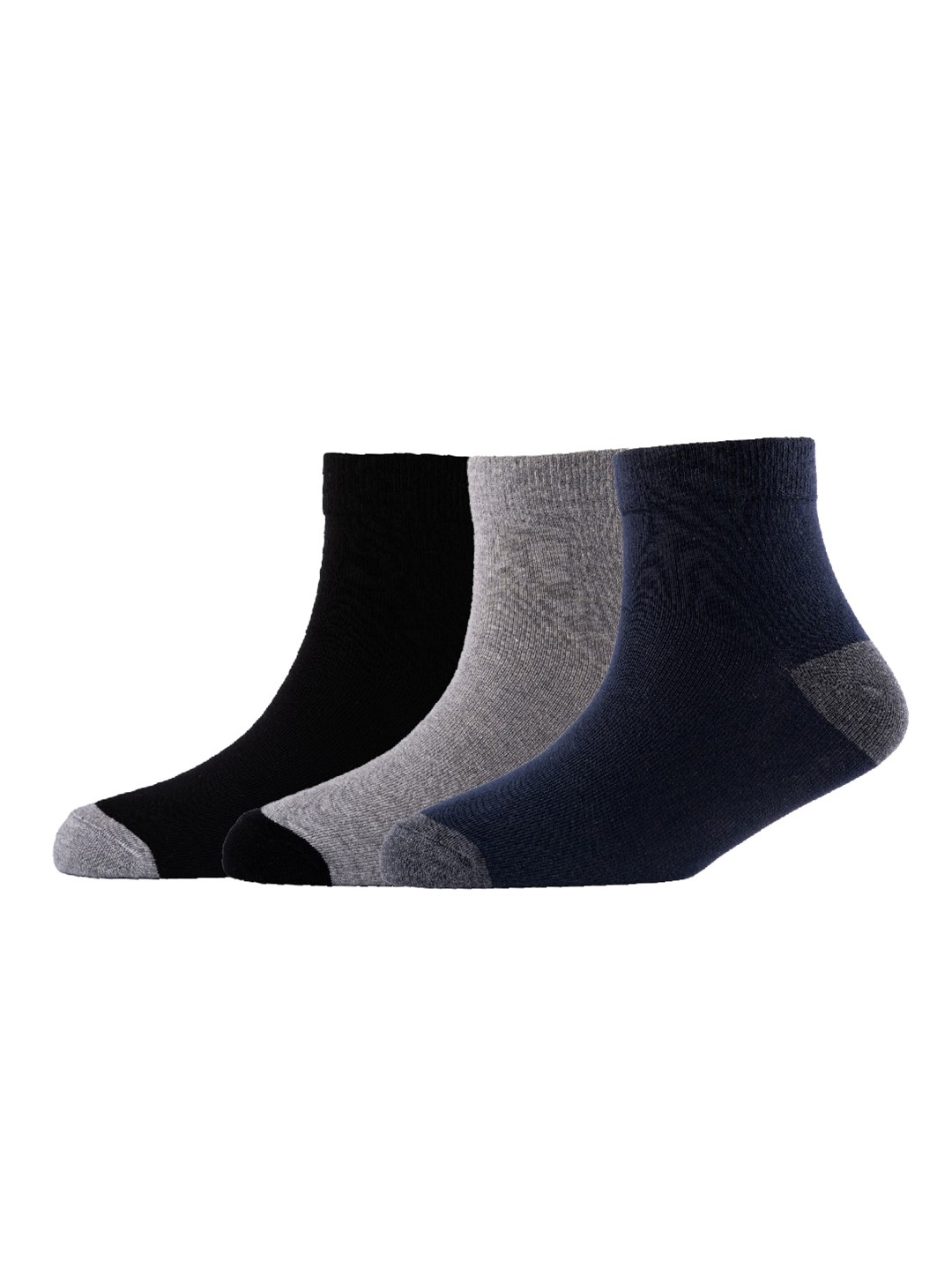 

Cotstyle Men Pack Of 3 Pure Cotton Above ankle-Length Socks, Grey