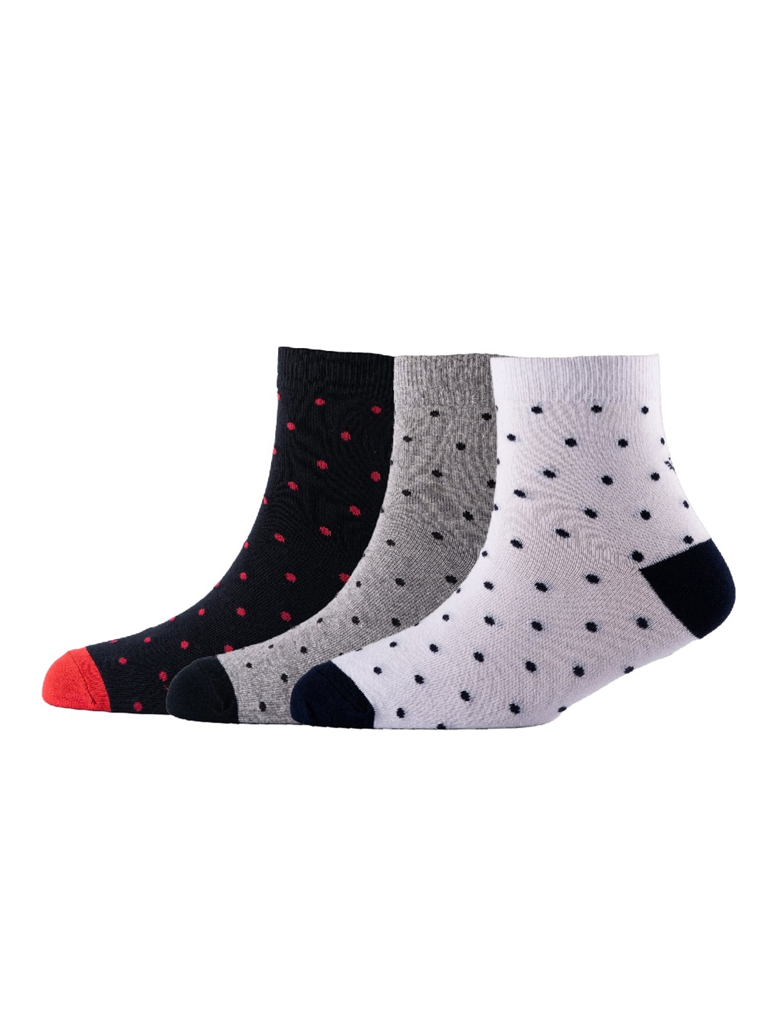 

Cotstyle Men Pack Of 3 Patterned Pure Cotton Above Ankle Length Socks, Black