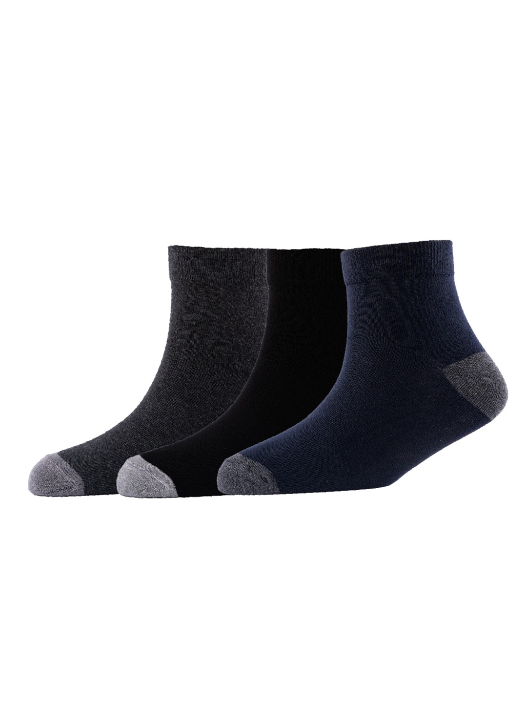 

Cotstyle Men Pack Of 3 Patterned Pure Cotton Above Ankle-Length Socks, Black