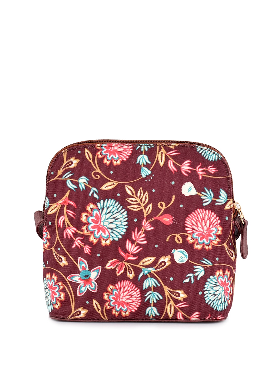 

Anouk Floral Printed Structured Sling Bag, Maroon