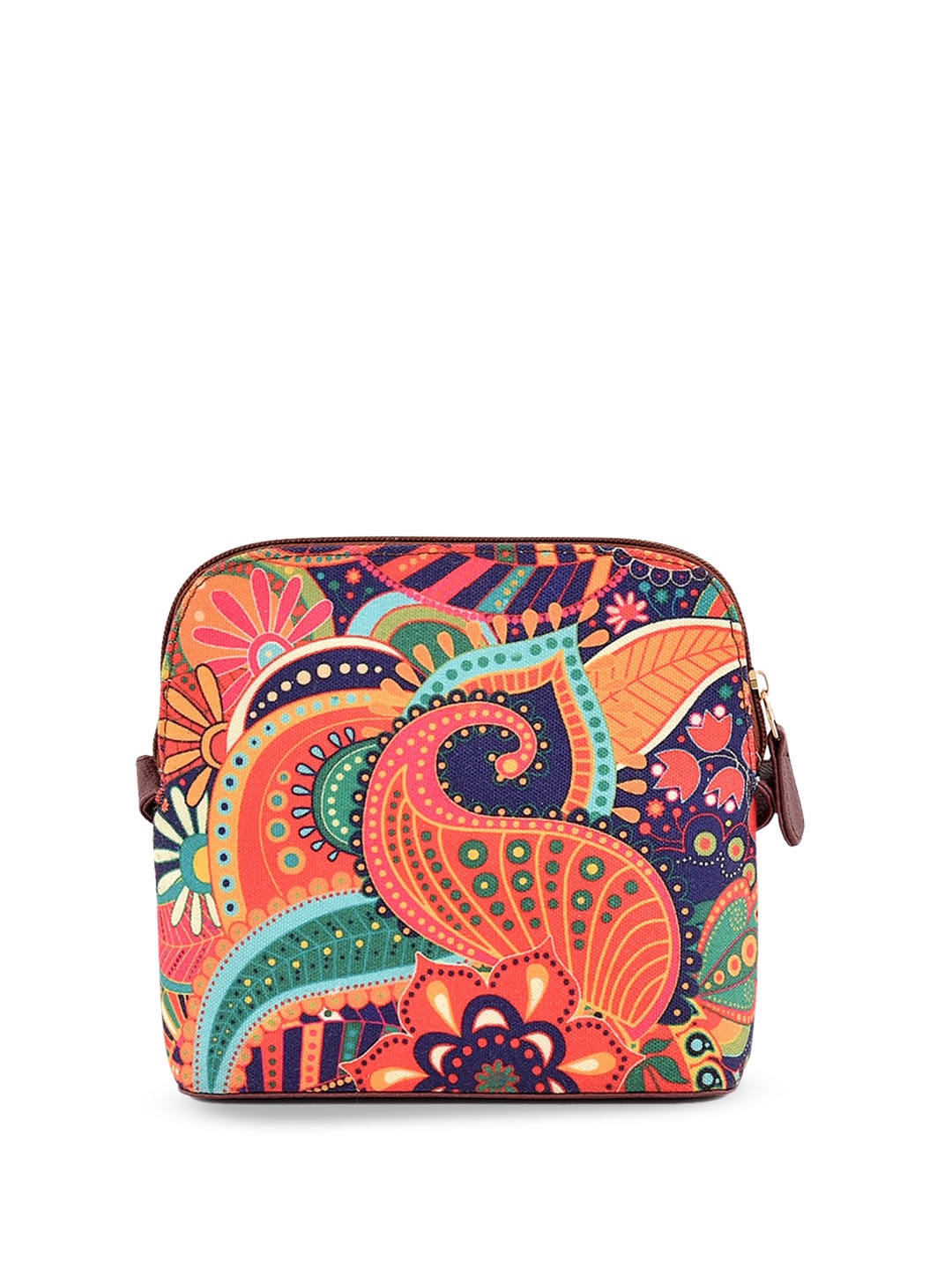 

Anouk Ethnic Motifs Printed Structured Canvas Sling Bag, Orange