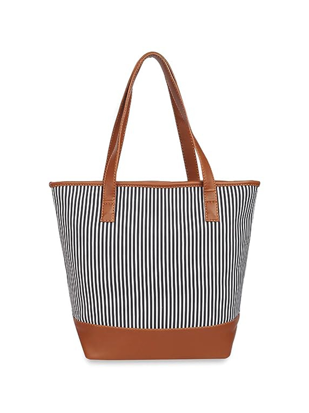

Anouk Striped Oversized Shopper Shoulder Bag, Black