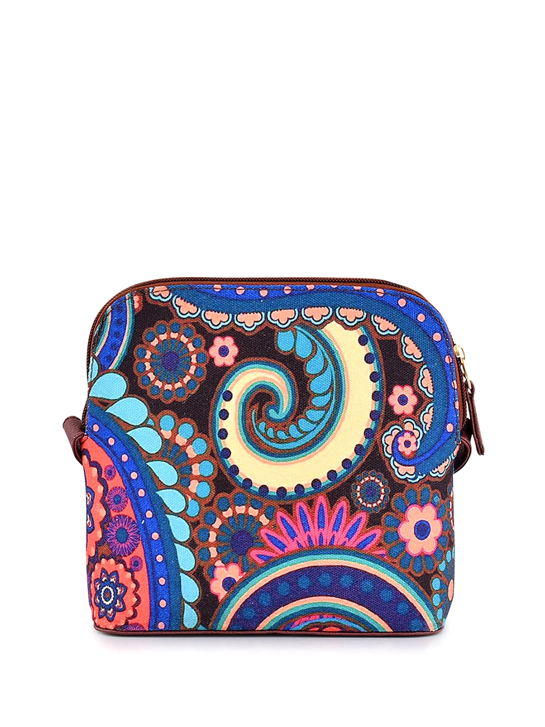 

Anouk Floral Printed Structured Sling Bag, Blue