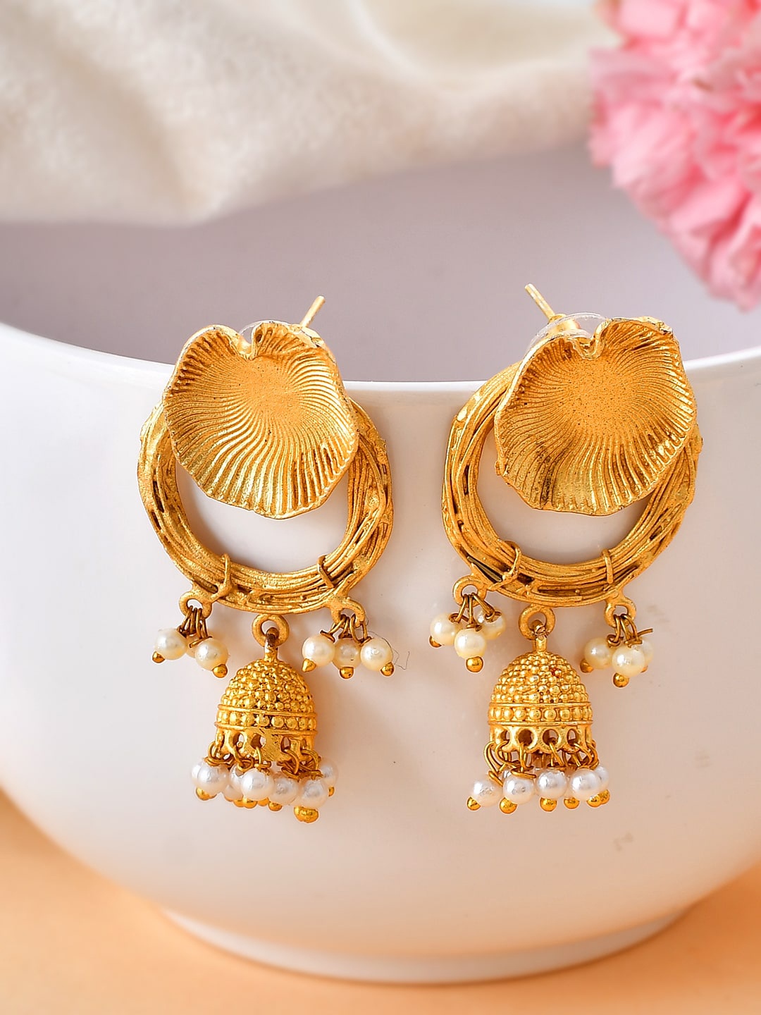 

Silvermerc DesignsGold Plated Jhumkas Earrings, Gold
