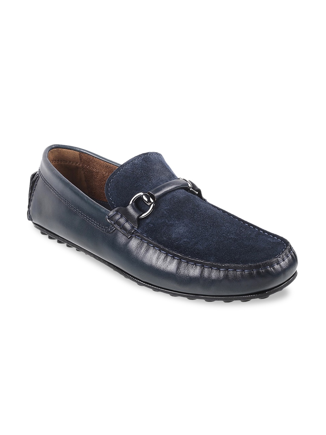 

Metro Men Leather Comfort Insole Horsebit Driving shoes, Navy blue
