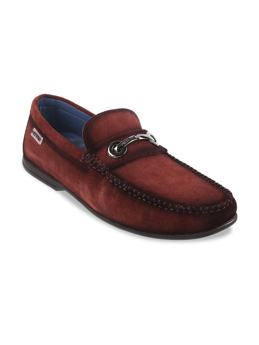 

Metro Men Leather Comfort Insole Horsebit Driving Shoes, Maroon