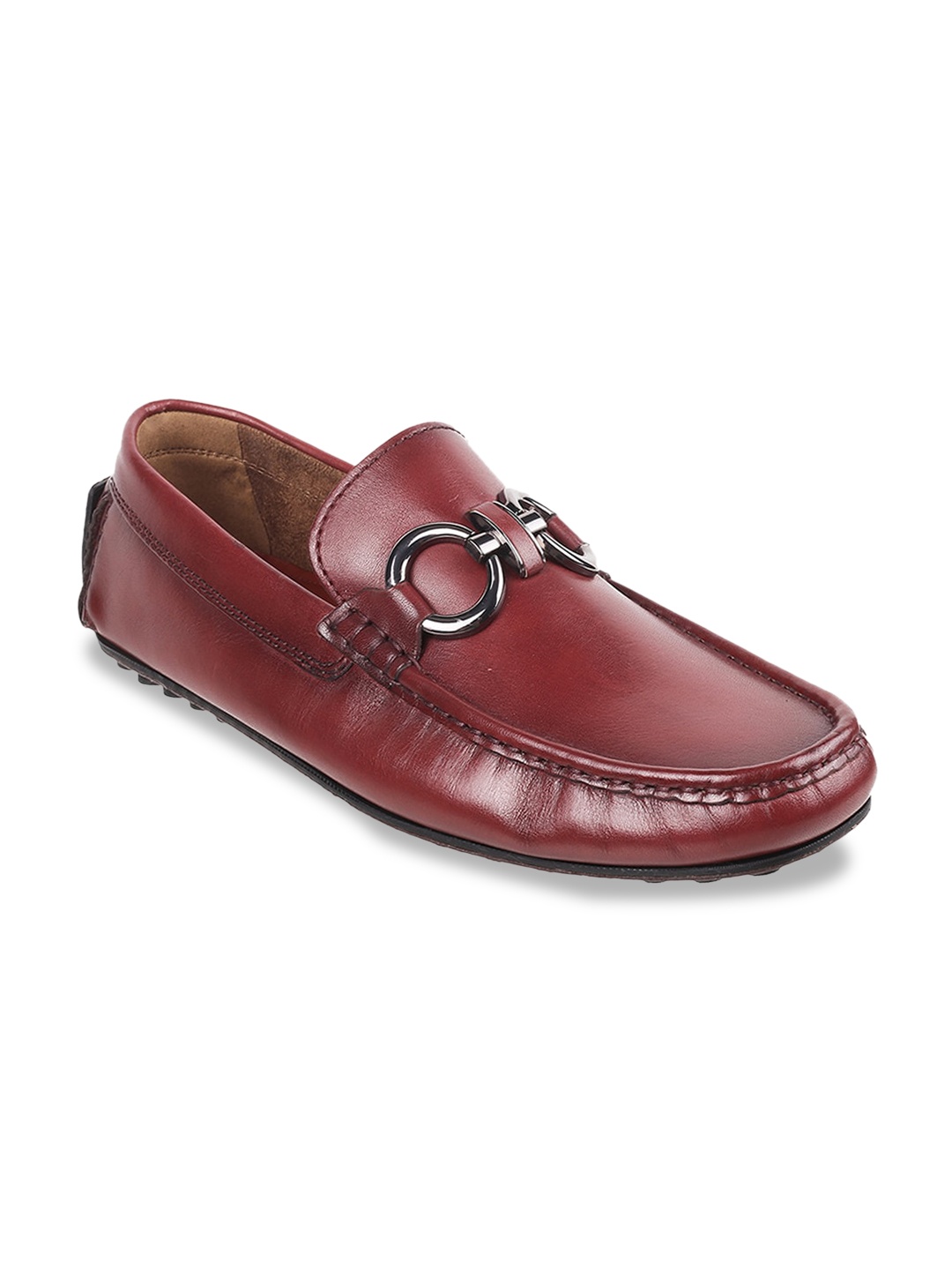 

Metro Men Leather Comfort Insole Horsebit Driving Shoes, Maroon