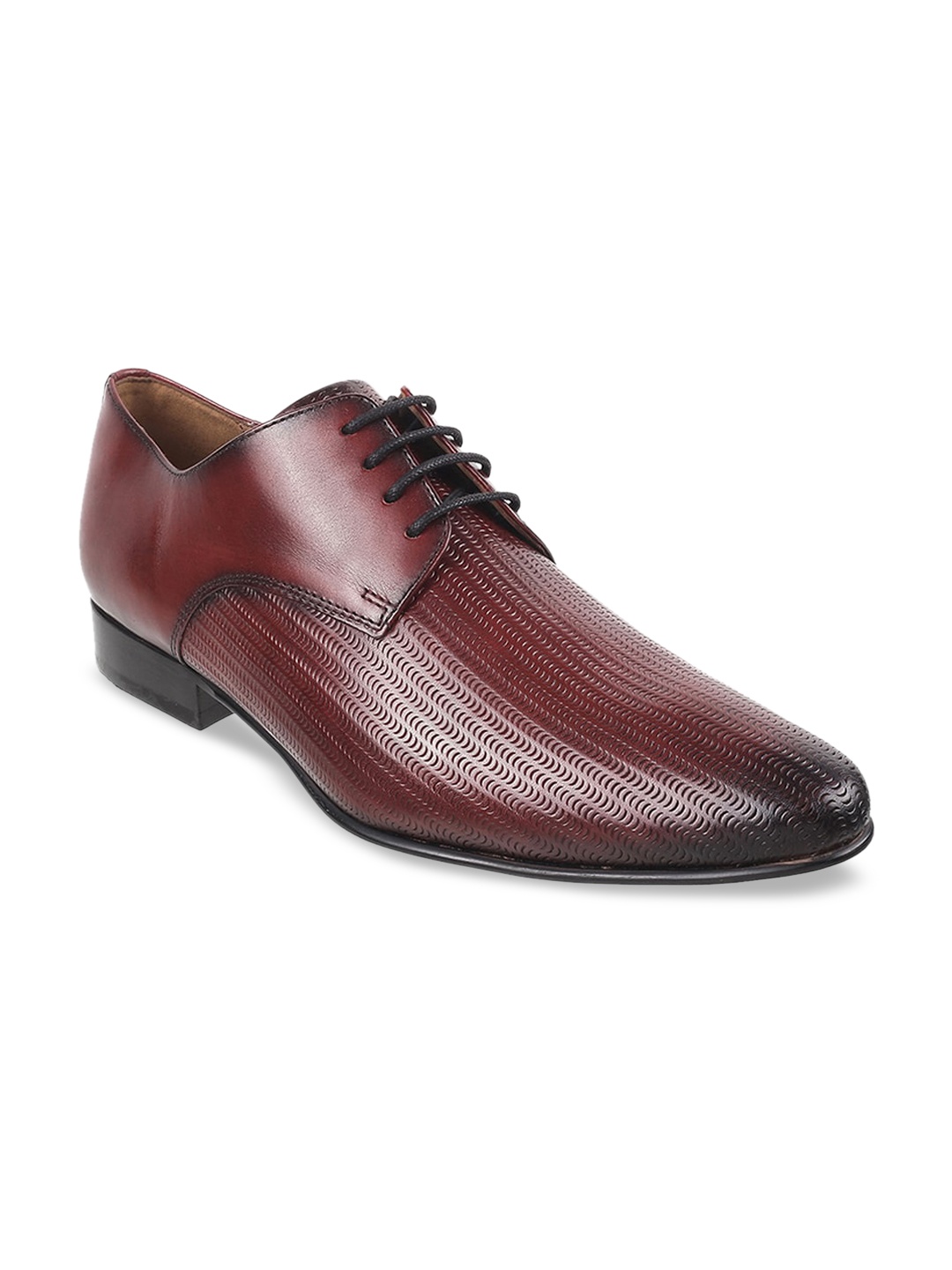 

Metro Men Textured Leather Formal Derbys, Maroon