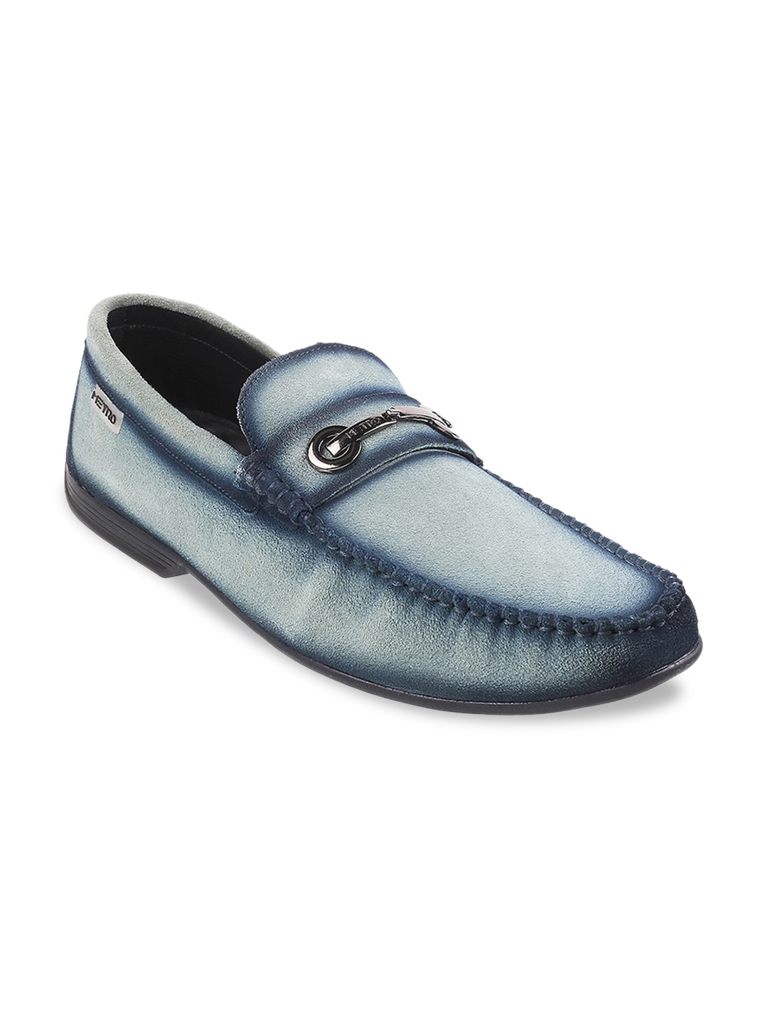 

Metro Men Leather Comfort Insole Horsebit Driving Shoes, Blue