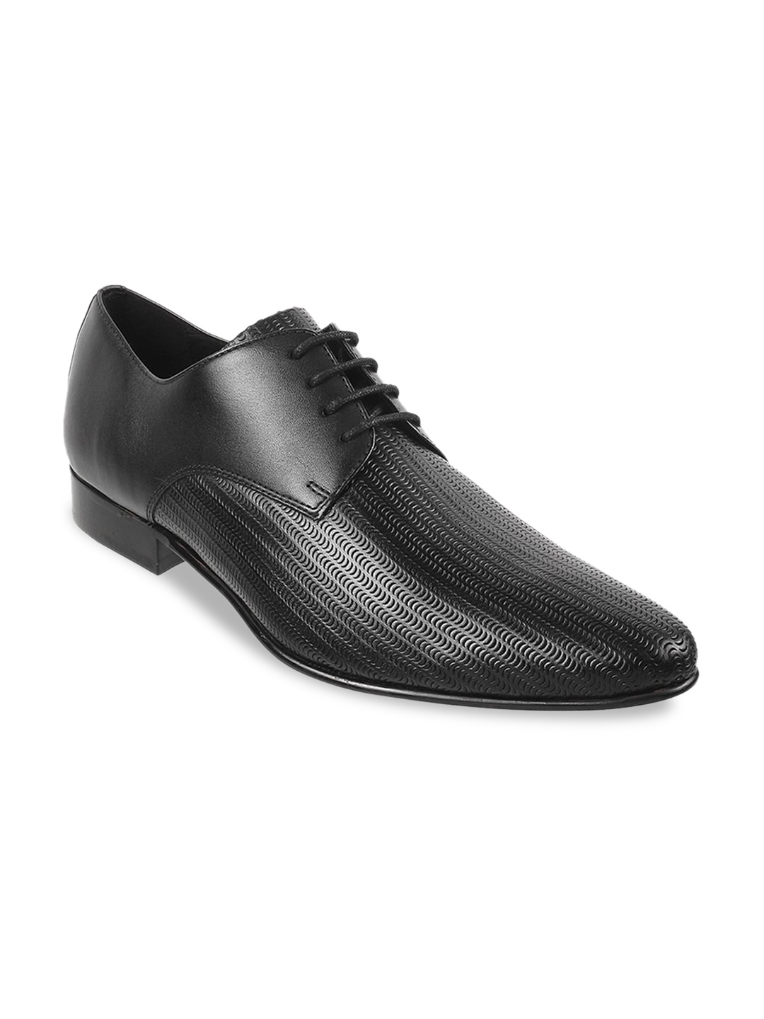 

Metro Men Textured Leather Formal Derbys, Black