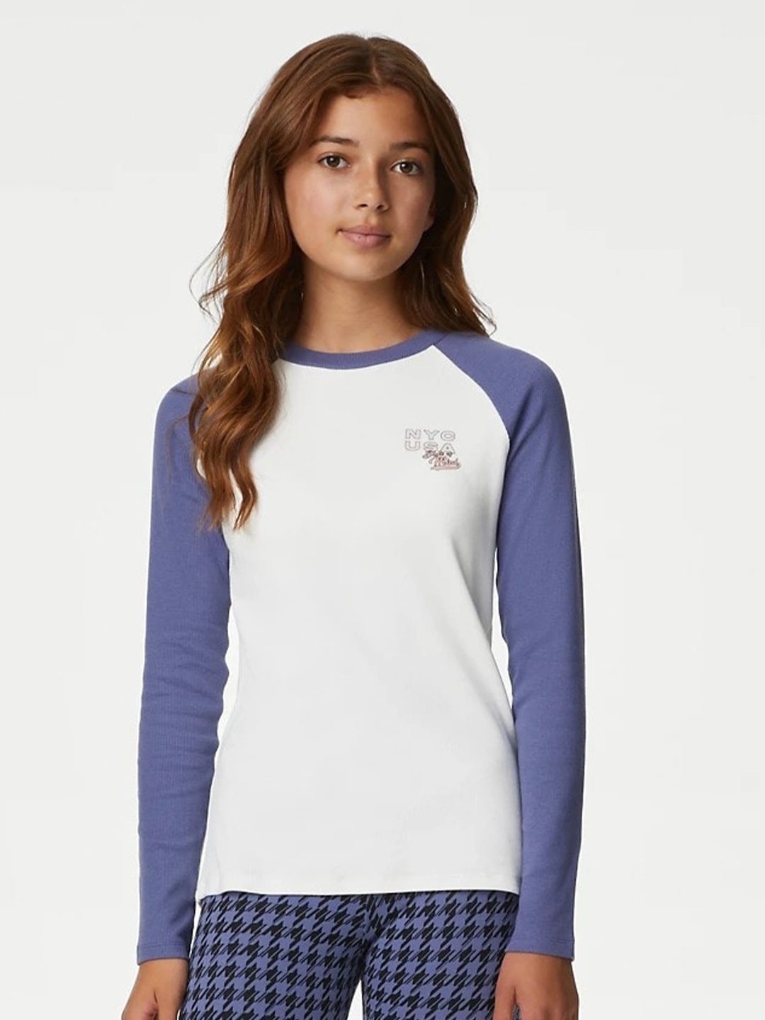 

Marks & Spencer Girls Raglan Sleeved T-shirt, White