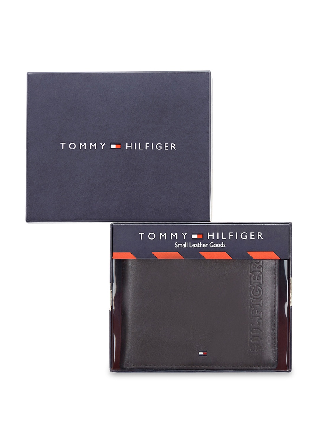 

Tommy Hilfiger Men Leather Two Fold Wallet, Brown