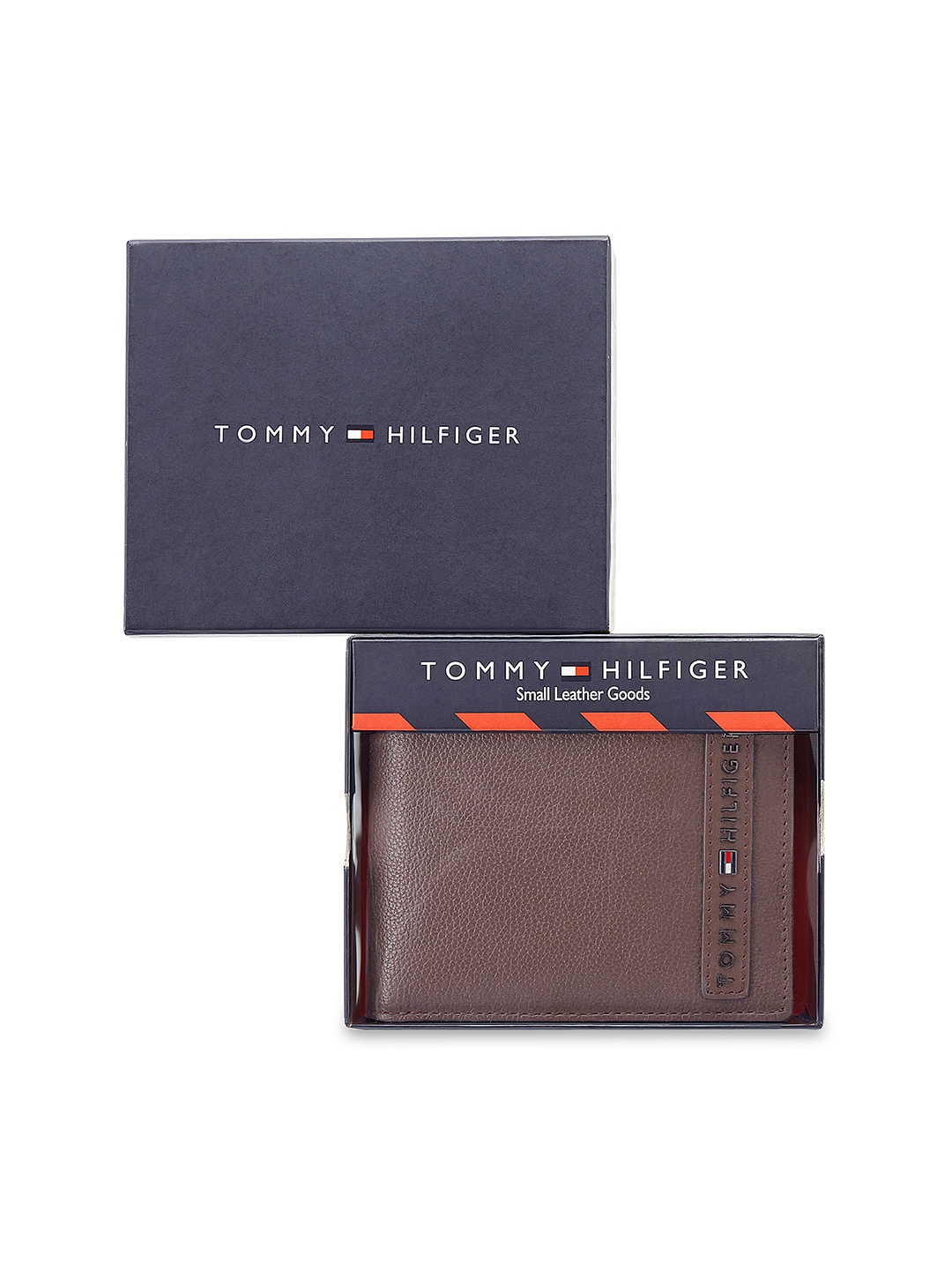 

Tommy Hilfiger Men Leather Two Fold Wallet, Brown
