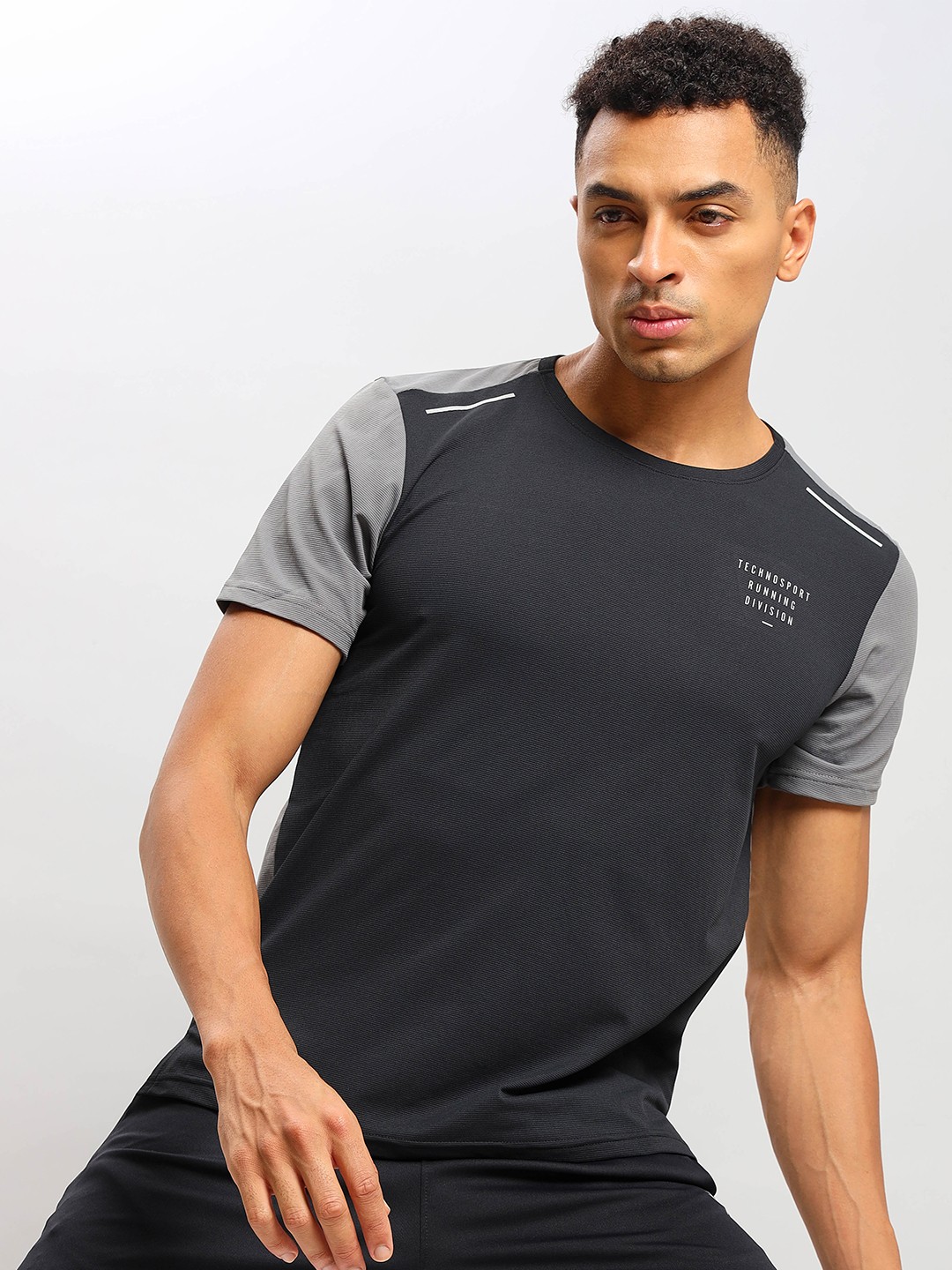 

Technosport Antimicrobial Slim Fit Sports T-Shirt, Grey