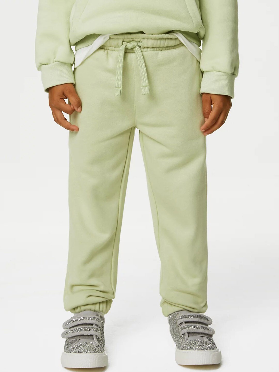 

Marks & Spencer Girls Mid-Rise Cotton Joggers, Green