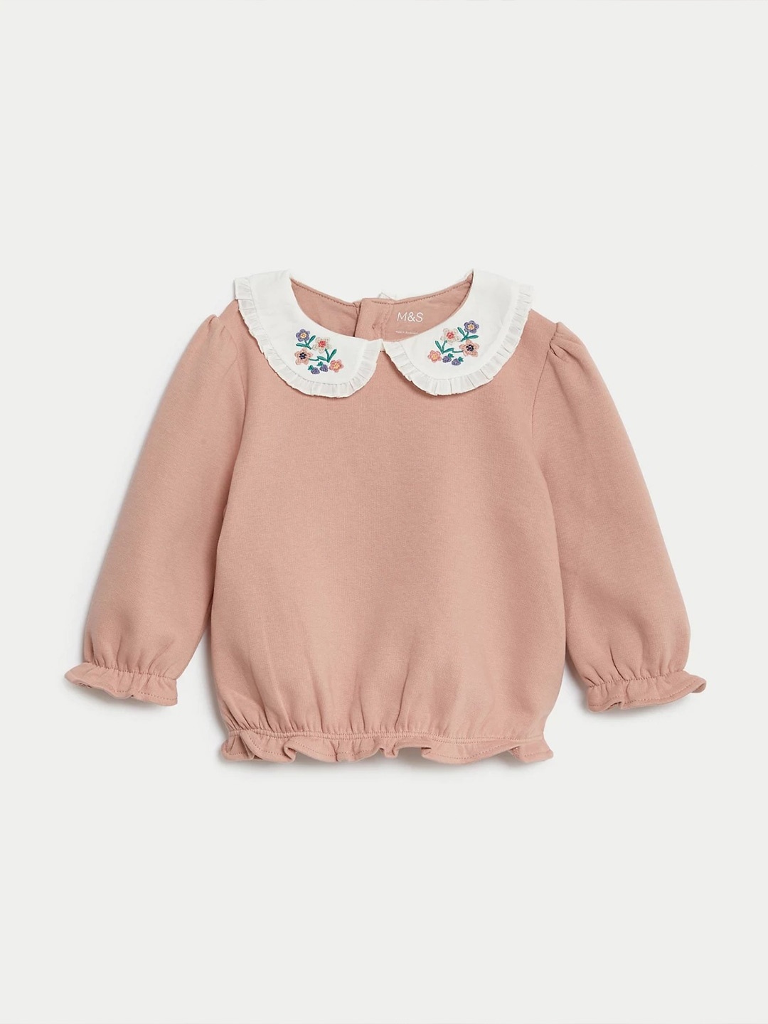 

Marks & Spencer Peter Pan Collar Puff Sleeve Top, Pink