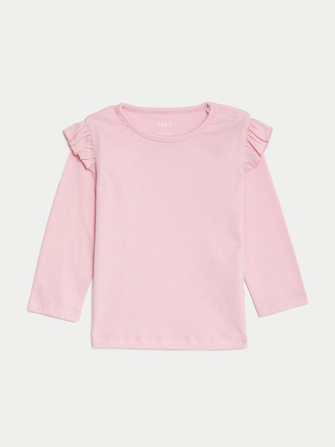 

Marks & Spencer Long Flutter Sleeves Pure Cotton Top, Pink