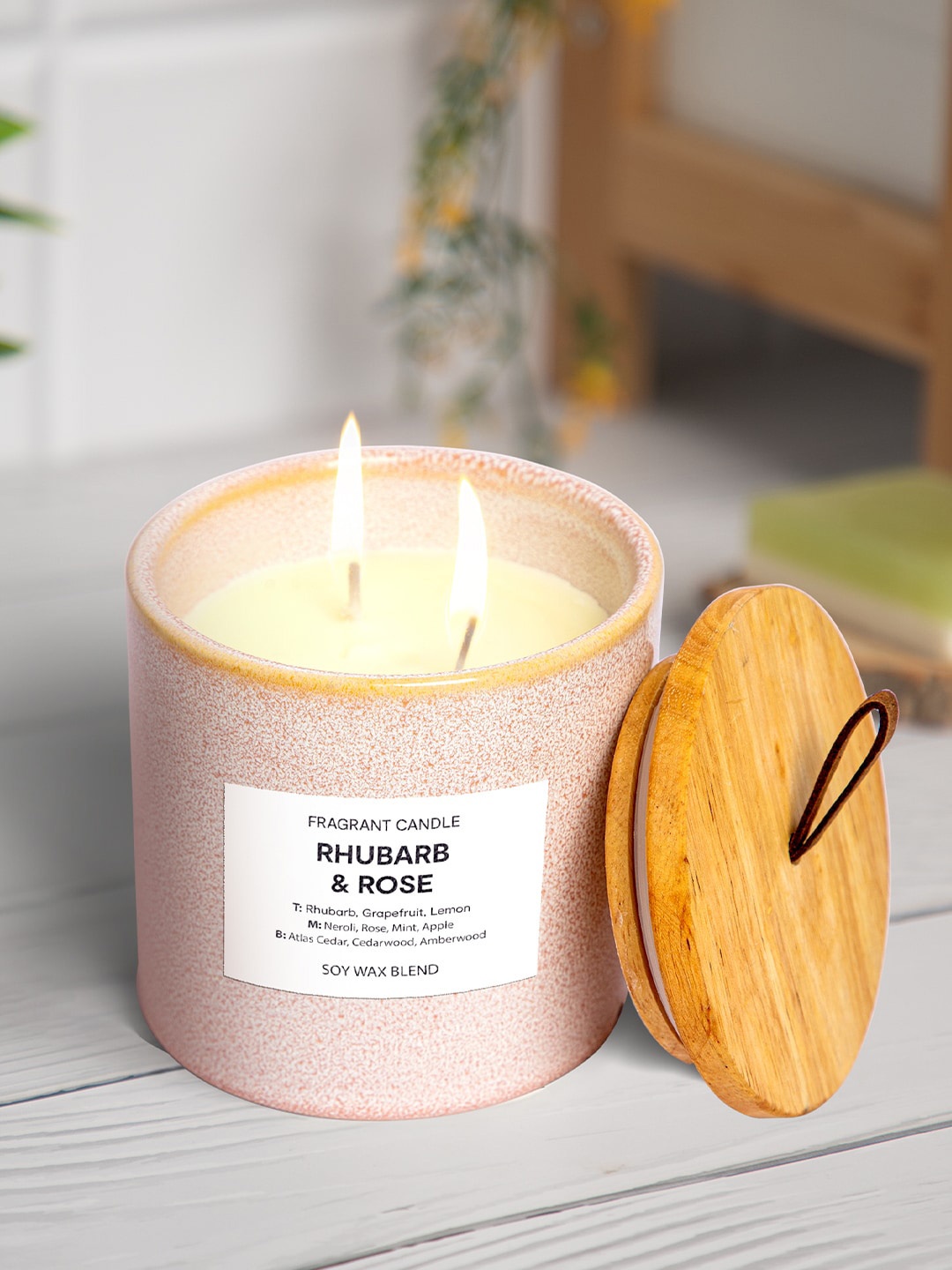 

Anko Pink Rose Scanted Candle, Transparent