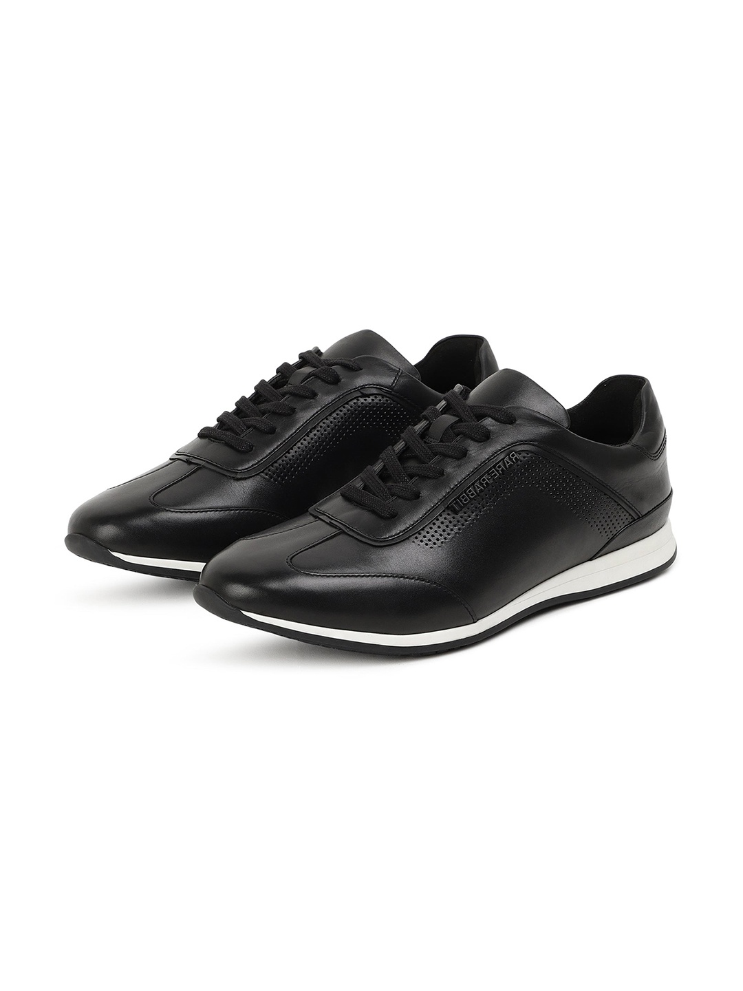 

RARE RABBIT Men Keith Perforated Leather Sneakers, Black