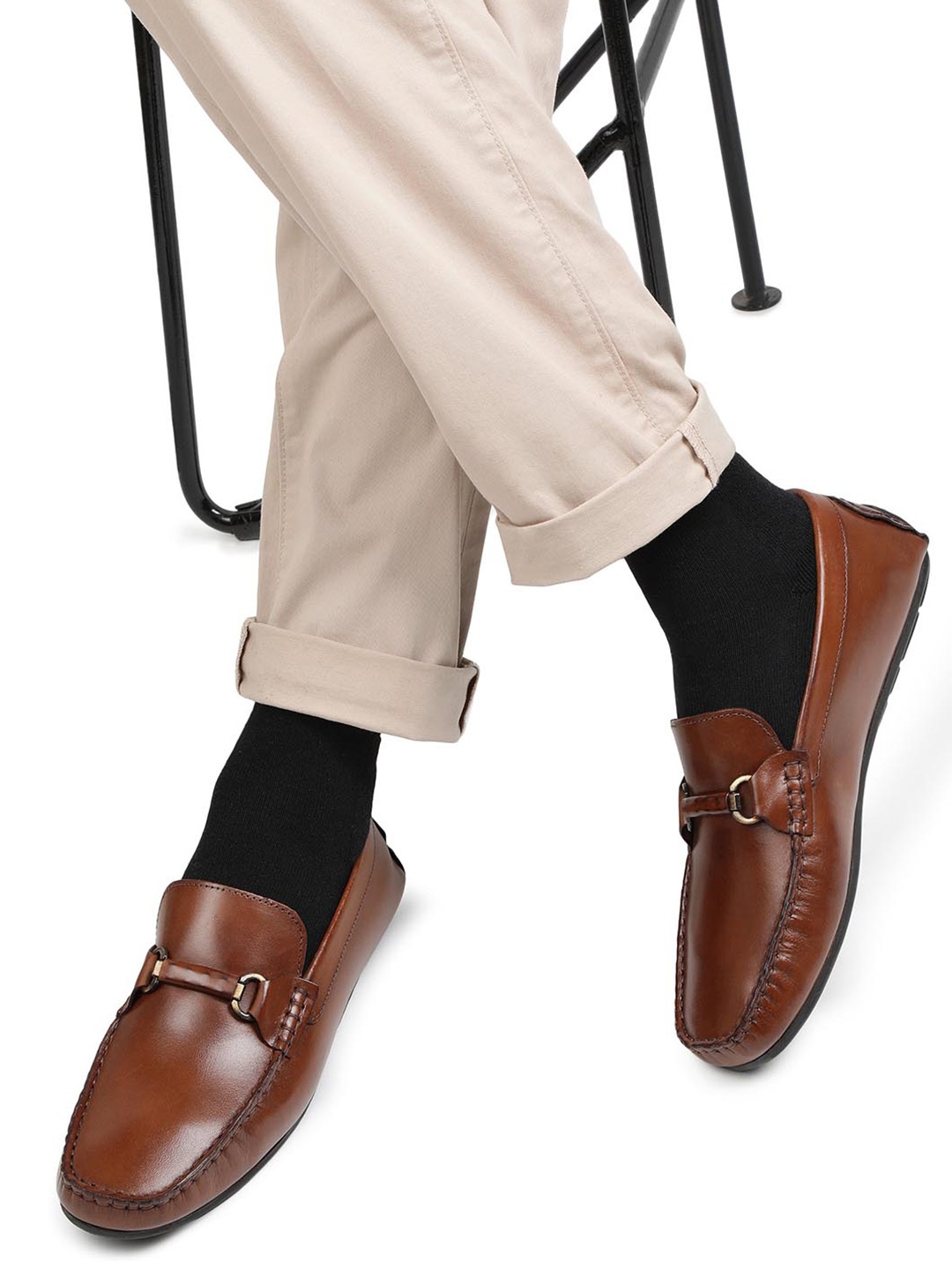 

RARE RABBIT Men Baros Leather Horsebit Loafers, Tan