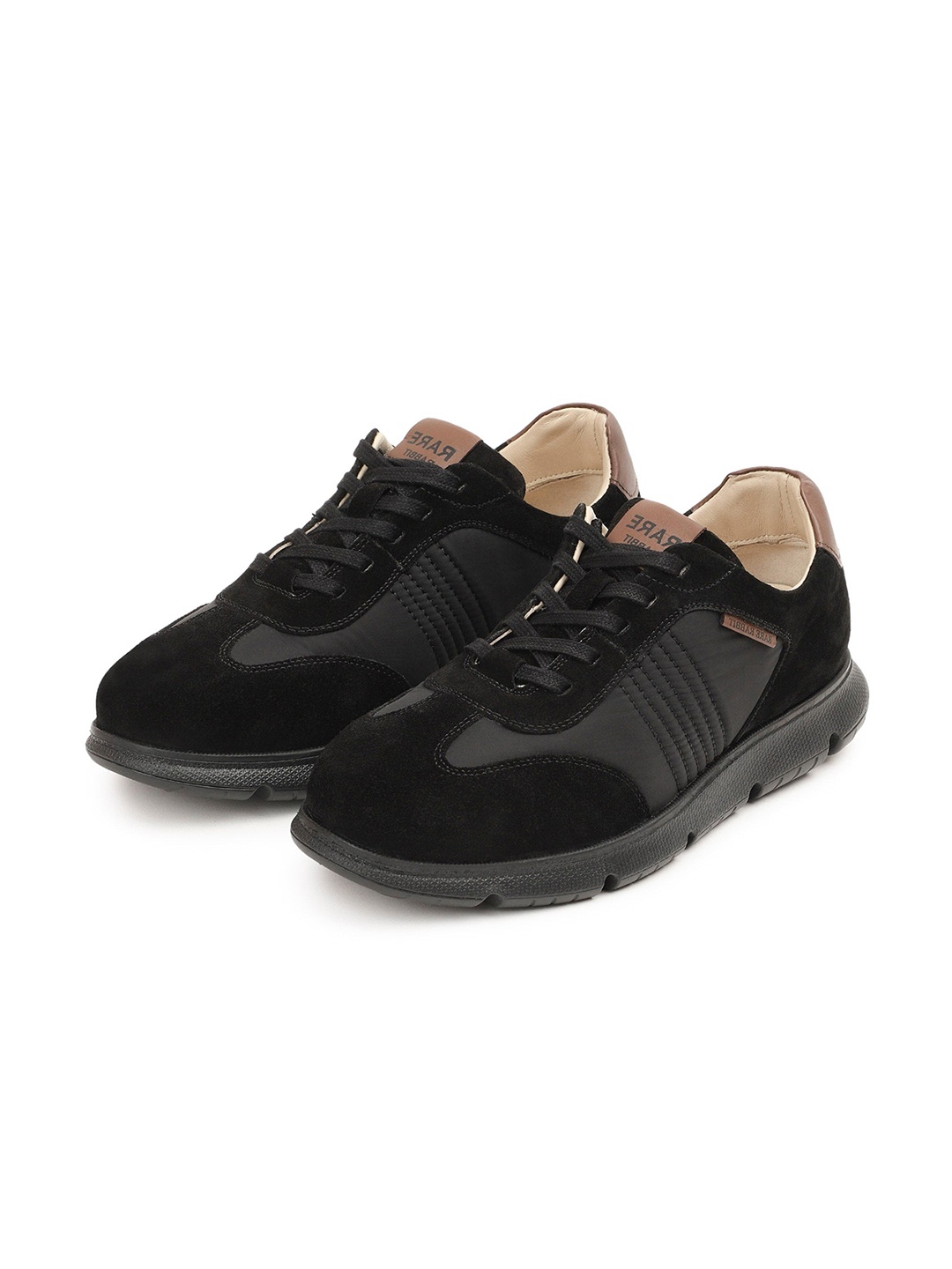 

RARE RABBIT Men Melbourne Suede Lace-Up Sneakers, Black