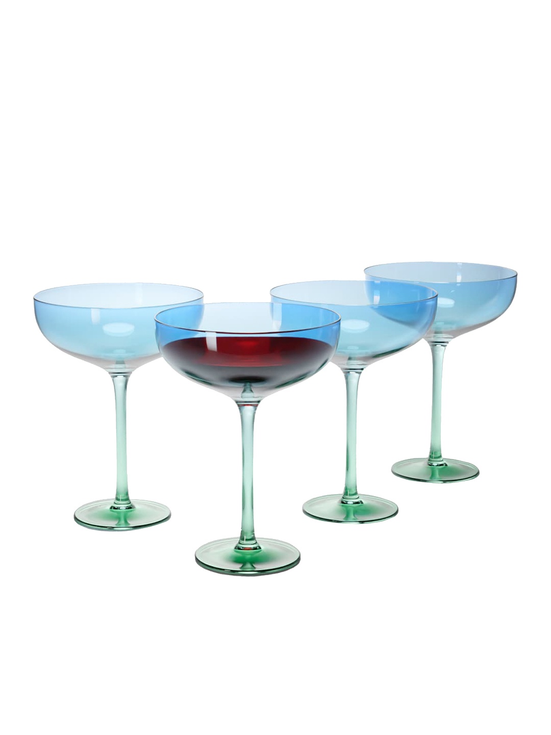 

Anko Blue 4 Pieces Glass Cocktail Glasses - 400 ML Each