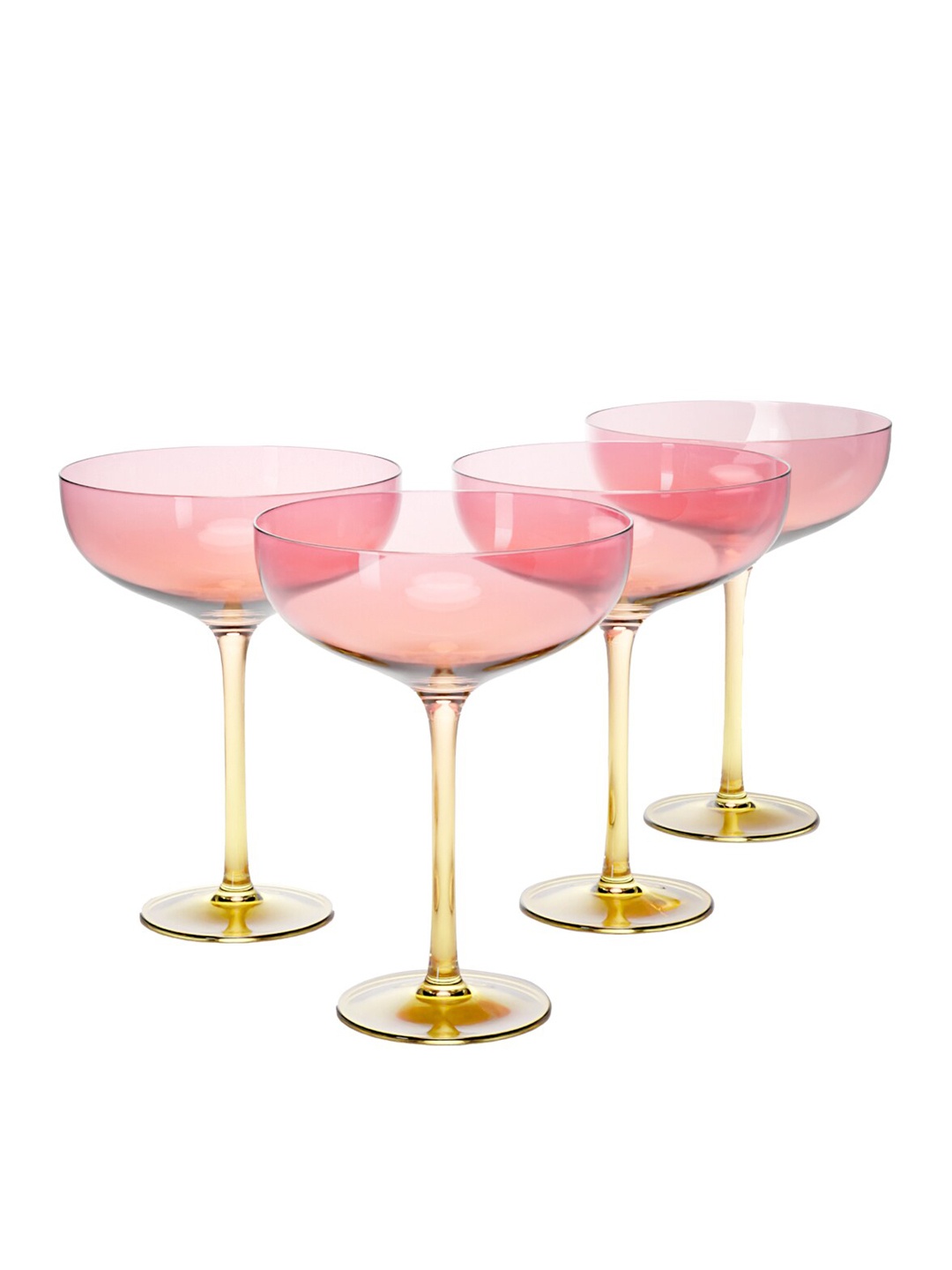 

Anko Pink 4 Pieces Glass Champagne Glasses - 400 ML Each