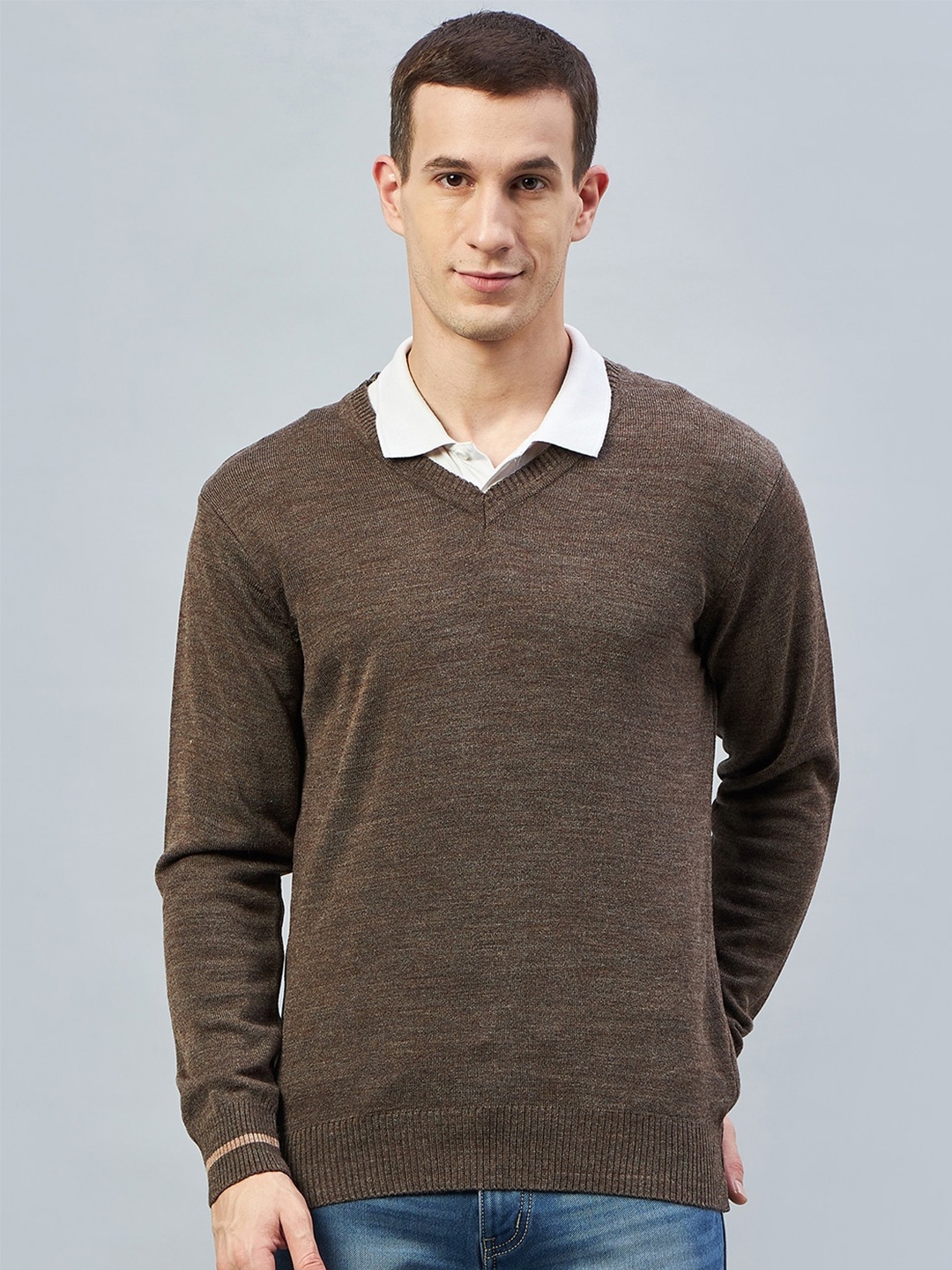 

Club York V-Neck Regular Pullover, Brown
