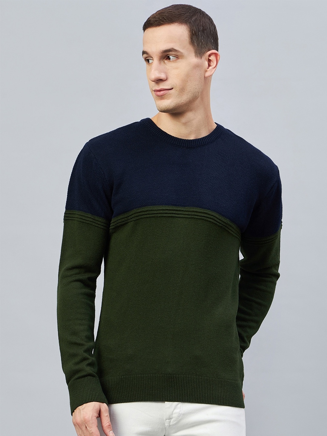 

Club York Colourblocked Acrylic Pullover, Navy blue