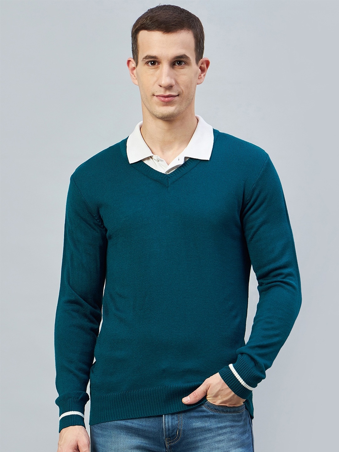 

Club York V-Neck Regular Pullover, Teal