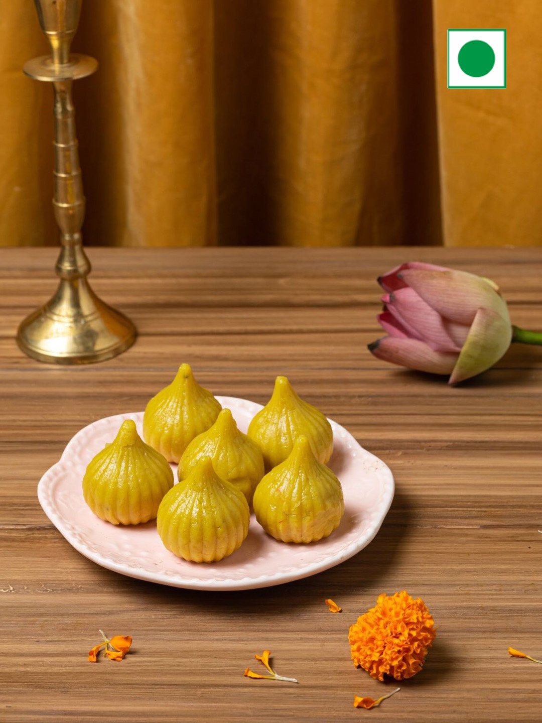 

The Baklava Box Pineapple Modak Sweets-500gm, Blue