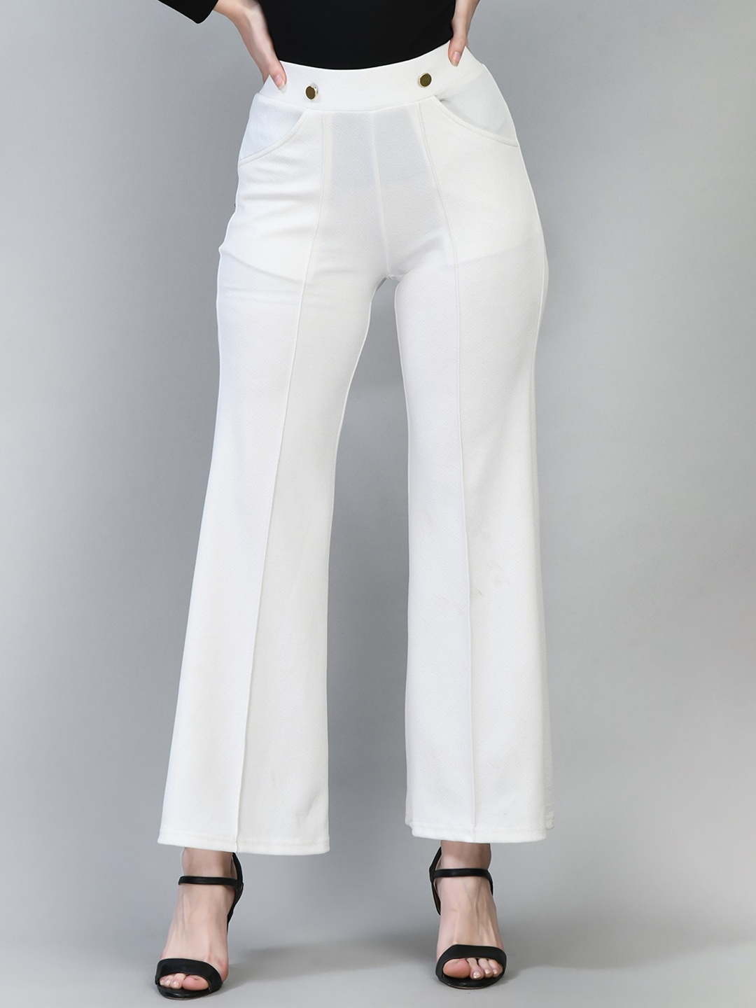 

Moshe Women Relaxed High-Rise Bootcut Trousers, White