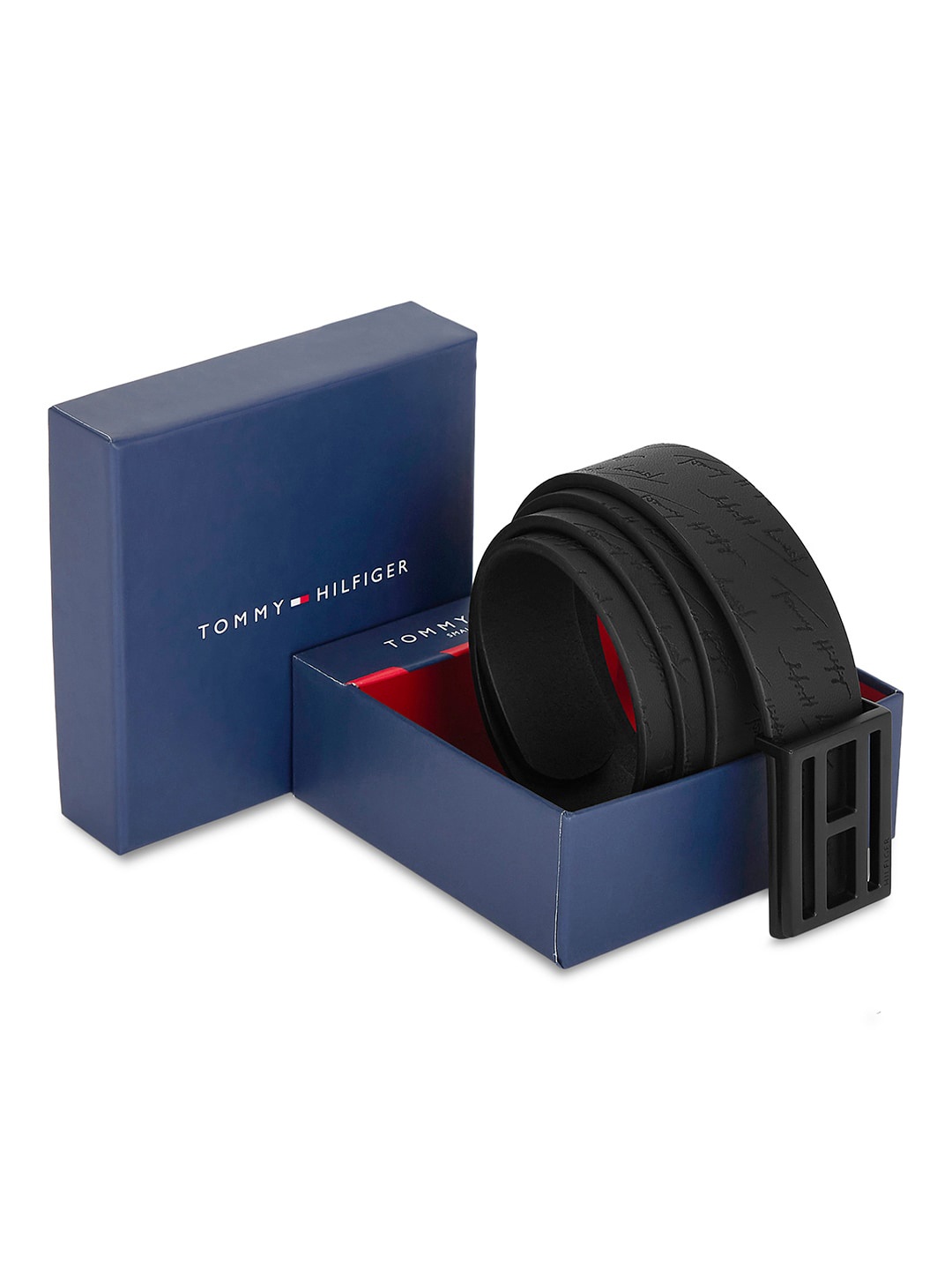 

Tommy Hilfiger Men Textured Leather Belt, Black