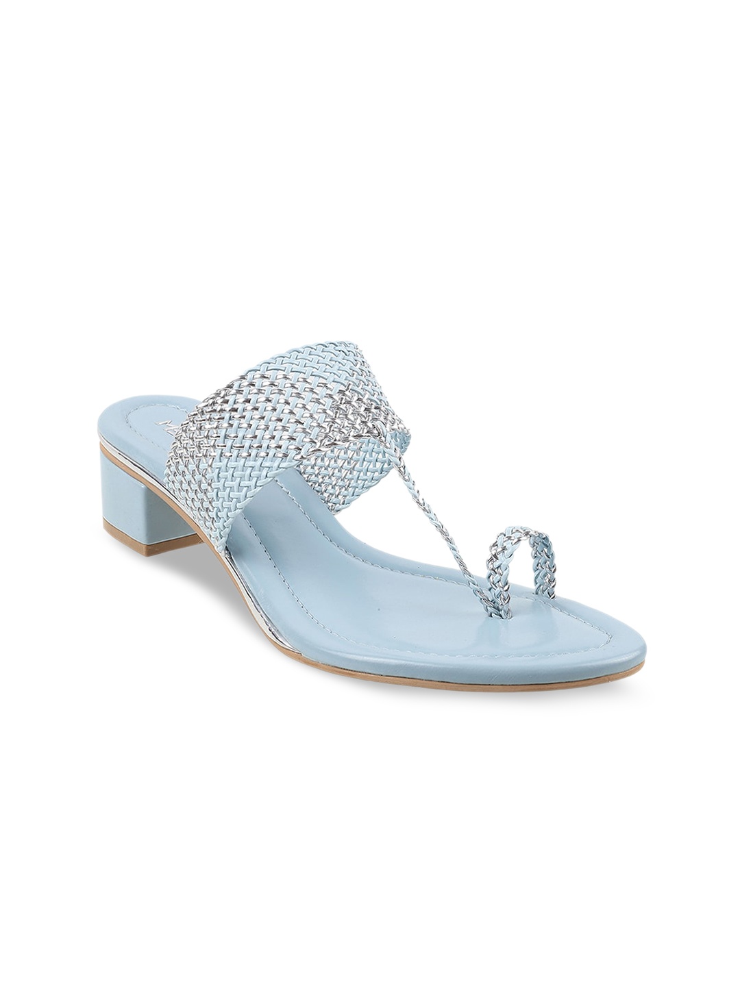 

Metro Textured Ethnic Block Heels, Blue