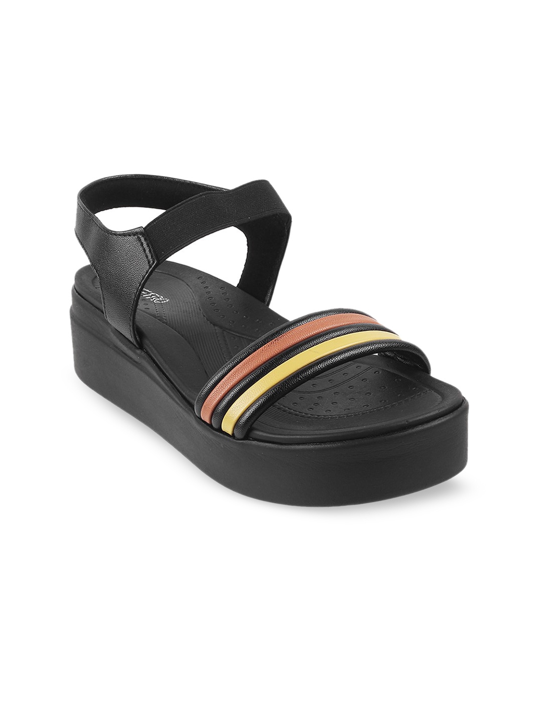 

Metro Open Toe Flatform Heels, Black