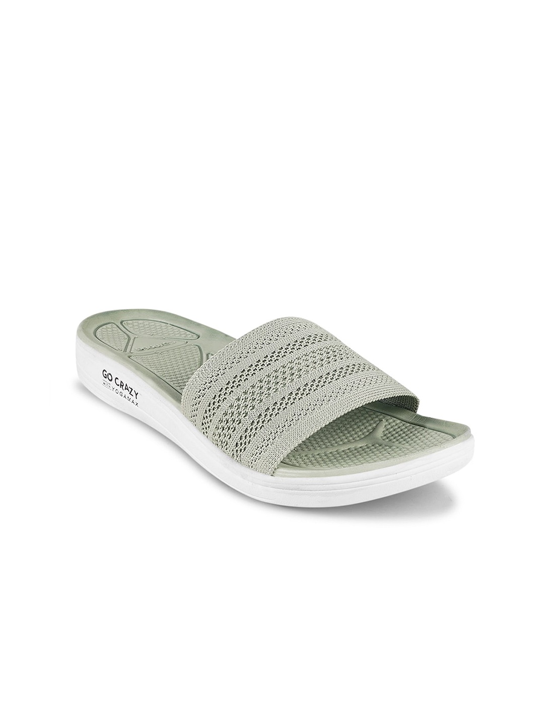 

Campus Women Textured Sliders, Sea green